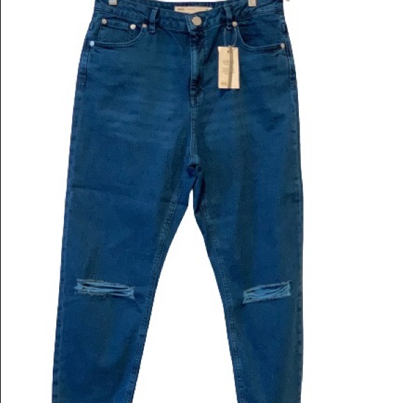 ASOS//Denim High Waisted Raw Hem Jeans 32” Petite - Picture 2 of 9